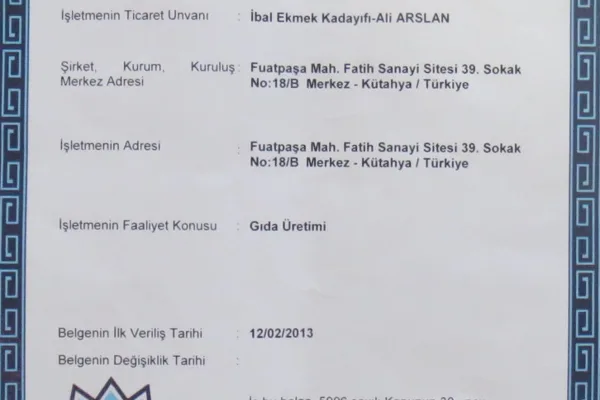 İşletme Kayıt Belgesi